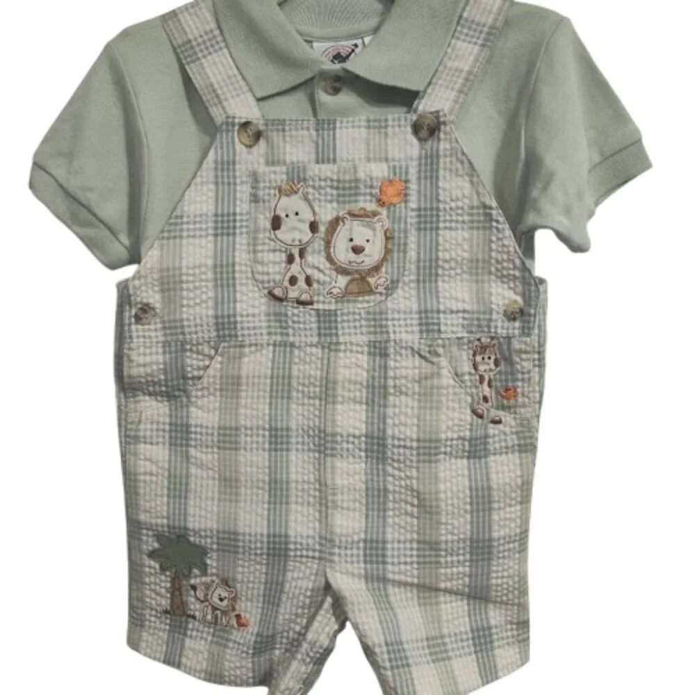 Good Lad of Philadelphia Y2K Boy's Size 2T Coverall and Collared Shirt Lion NWT